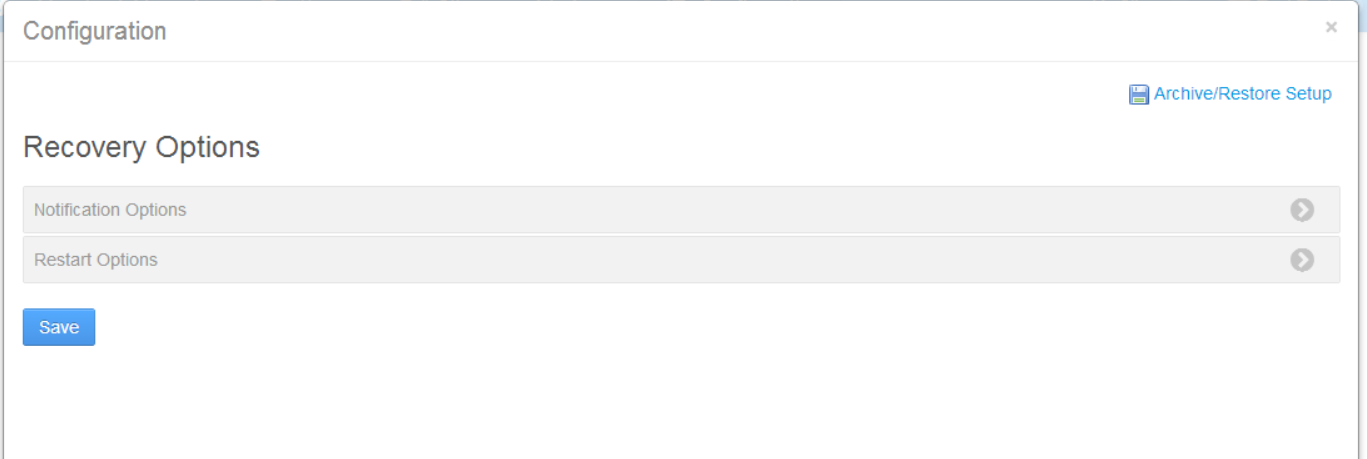 Figure 2.15: You can set default notification and restart options for all of the portals SPIs.