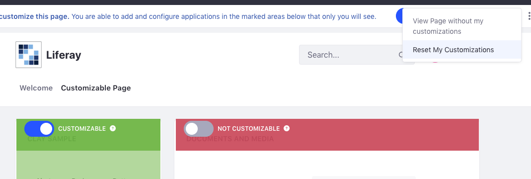 Figure 3: Customizable areas are highlighted green when organizing apps on the page.