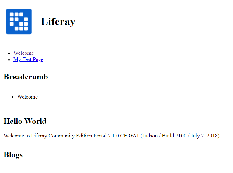 Figure 1: A theme based off of the Styled base theme is created when the Theme Blade sample is deployed to Liferay Portal.