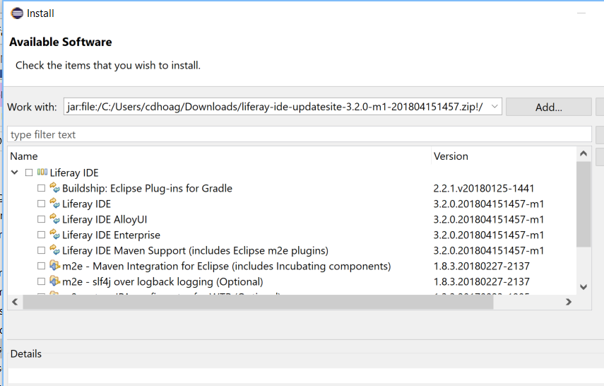 図3：インストールするすべてのDev Studioコンポーネントを確認してください。