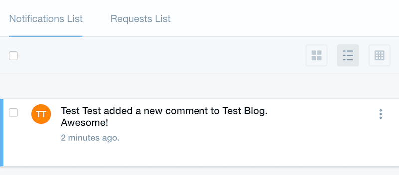 Figure 2: The Notifications List section displays all your notifications in a paginated list.