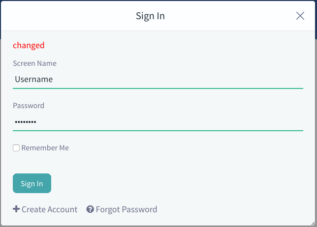 Figure 1: The customized Sign In form with the new changed text.