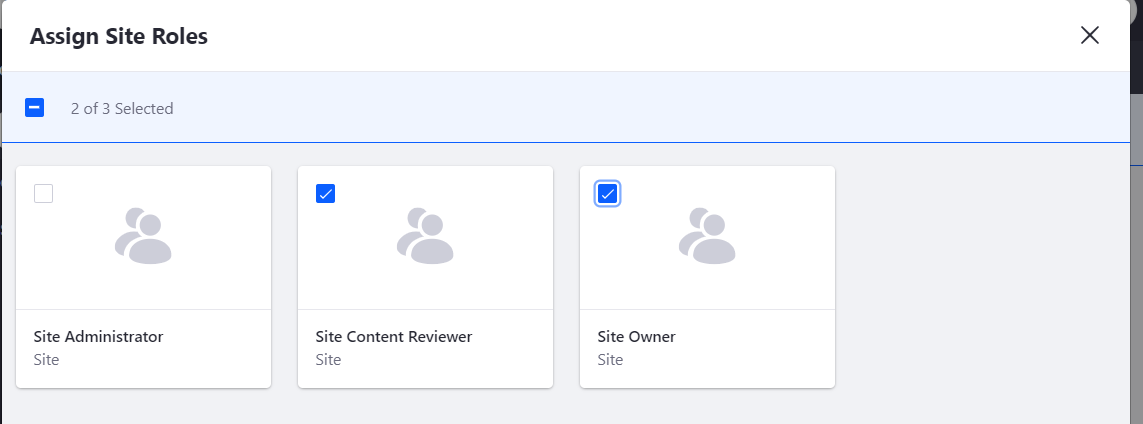 Figure 4: Assigning Site Roles.