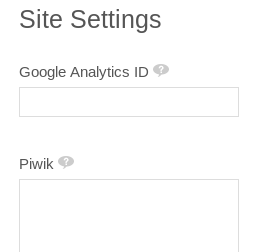 Figure 3.32: Setting up Google Analytics for your site is very easy: sign up for Google Analytics, receive an ID, and then enter it into the Google Analytics ID field.
