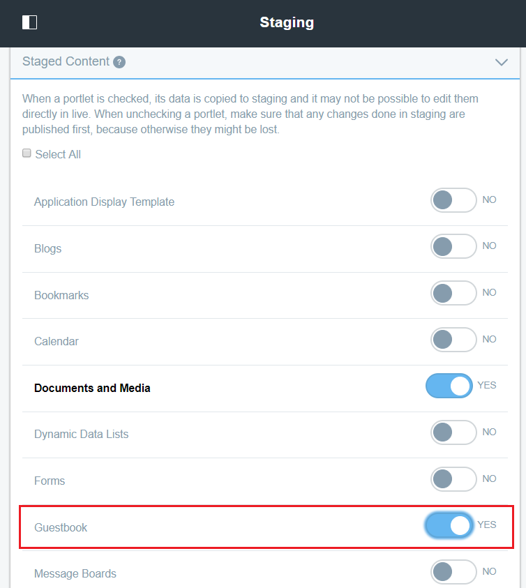 Figure 1: Once Staging is implemented in your Guestbook app, you can have its data tracked by the Staging framework.