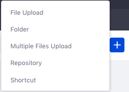Figure 3: The Add menu lets you upload and add all kinds of documents to the library.