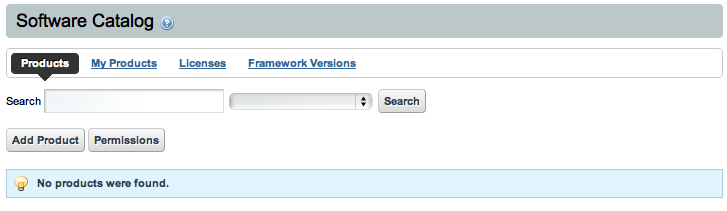 Figure 12.11: The Software Catalog with Nothing Installed