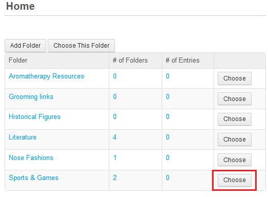 Figure 14.4: Select the Choose button next to the desired folder.