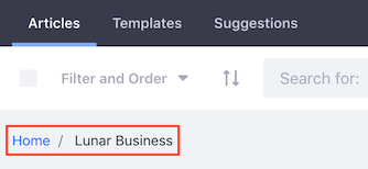 Figure 3: This screenshot uses a red box to highlight the text that indicates the current position in the folder hierarchy.