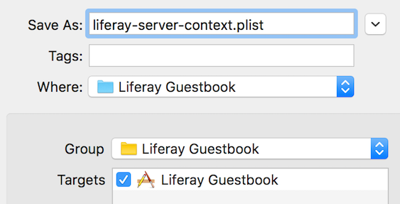 Figure 11: Create the plist file as shown here.