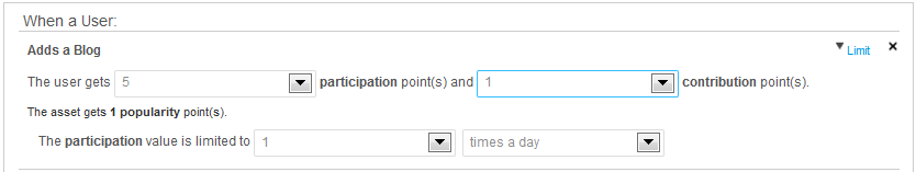 Figure 10.10: You can set limits for your sites social activity.