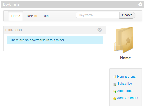 Figure 14.1: Initially, no bookmarks are listed in this form until theyre created.