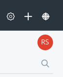 The product menu appears beneath the users profile link.