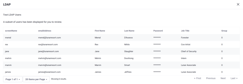 Figure 1: Testing LDAP Users