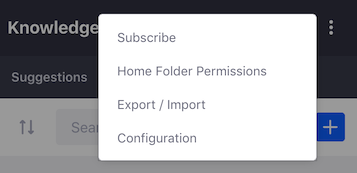 Figure 2: The Knowledge Base Apps options.