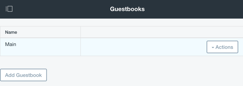 Figure 1: The Guestbook Admin portlet lets administrators manage Guestbooks.