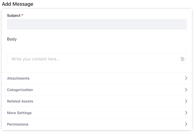 Figure 2: The Add Message form lets you create a new thread.