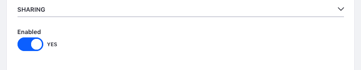 Figure 3: You can enable or disable sharing for each Site.