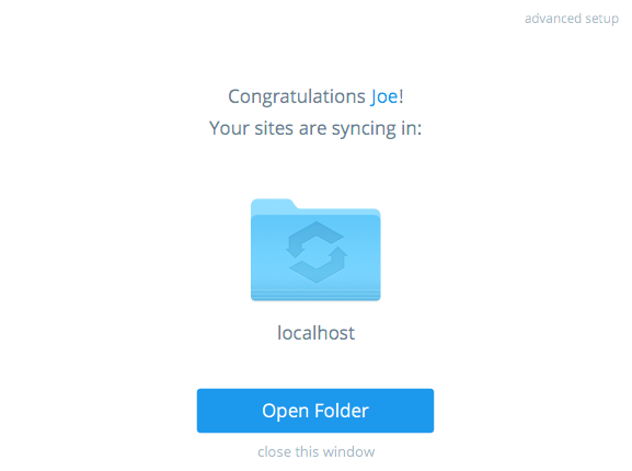 Figure 5.21: Congratulations, youve successfully set up Liferay Sync!