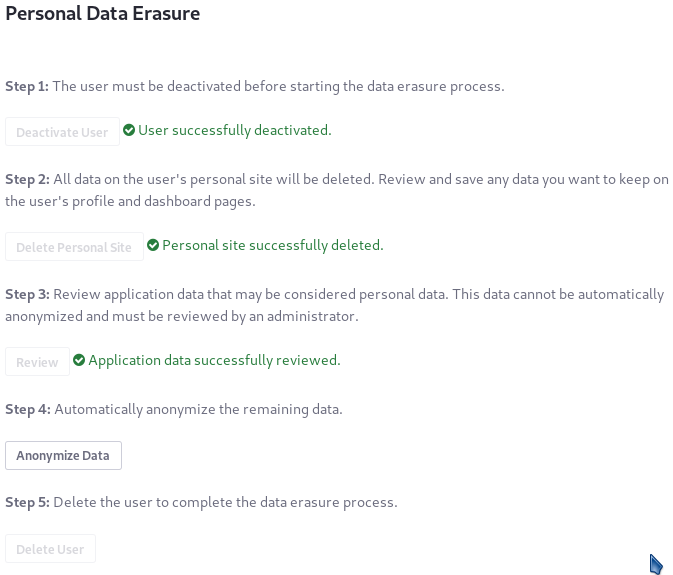 Figure 8: Anonymize any remaining use of the Users identifiers remaining in the database.