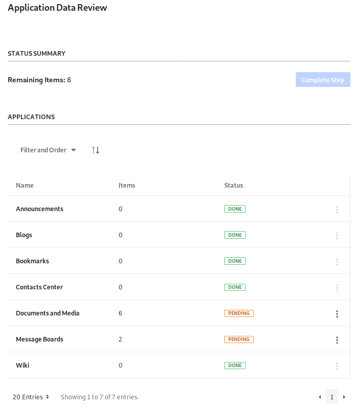 Figure 5: The Application Data Review screen makes the third, and most complicated data erasure step, more manageable.