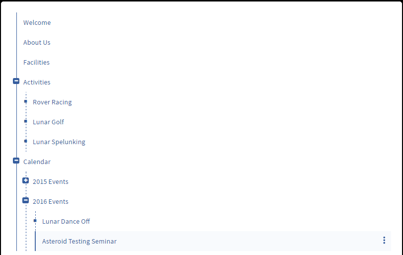 Figure 4: Expanding your page view gives you much more room to visualize your page hierarchy.