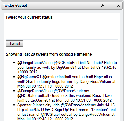 Figure 8.30: Check out your Twitter gadget
timeline!
