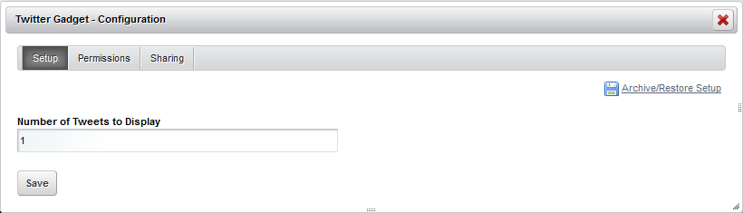 Figure 8.31: Configure the number of Tweets to
display.