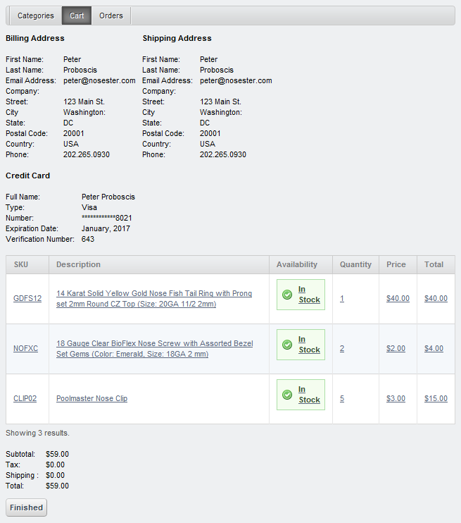 Figure 12.25: All the information pertaining an order can be seen in the order
summary view.