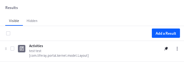 Figure 3: Pin results to the top of the Search Results list.