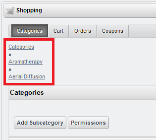 Figure 12.17: Breadcrumbs are an important navigational tool in the shopping
portlet.