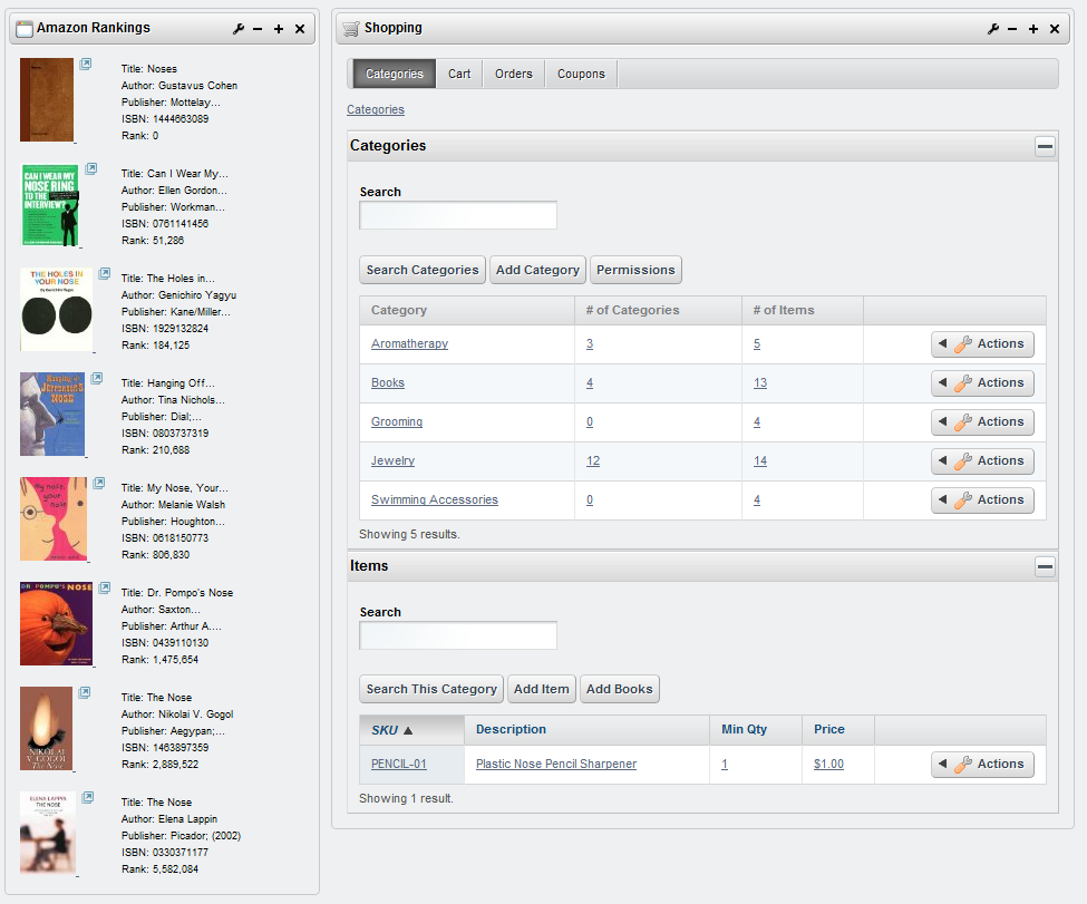 Figure 12.31: Using the Amazon Rankings application can be a nice addition to your store.