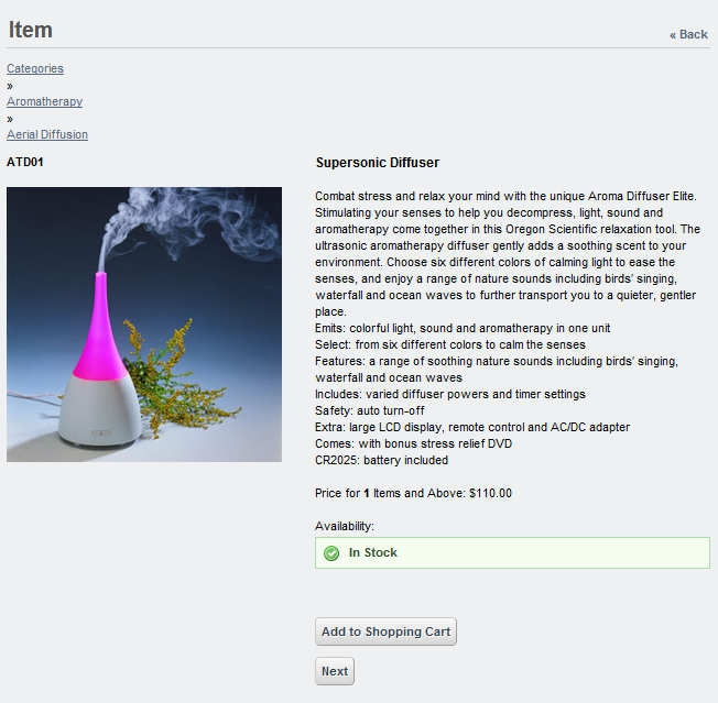 Figure 12.23: You can include images of each item in your store. (Medium sized
images display on the items description form).