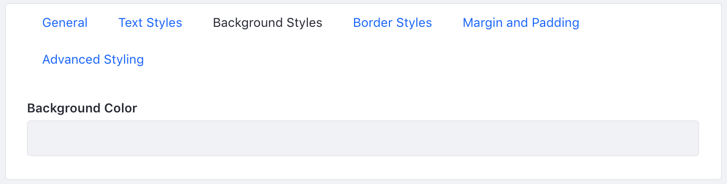 Figure 3: The Background Styles tab lets you specify the widgets background color.