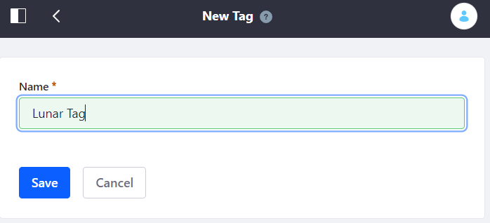 Figure 1: The Add Tag interface is very simple, only requiring the name of your tag.