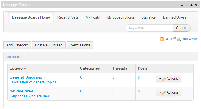 Figure 1.6: Liferay Portals message boards are as fully featured as any standalone forum application, with the added benefit that theyre integrated with the rest of the system.