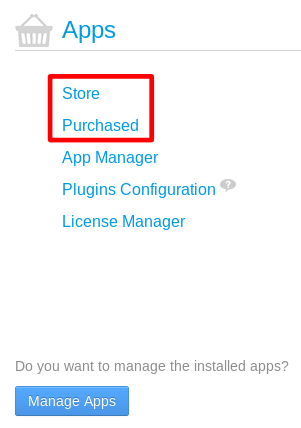 Figure 15.12: As an administrator, you can access the Marketplace interface from the Control Panel of a running Liferay portal.