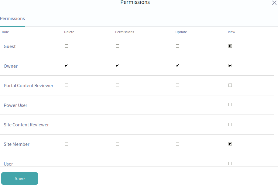 Figure 16: You can configure the permissions on an existing data definition.