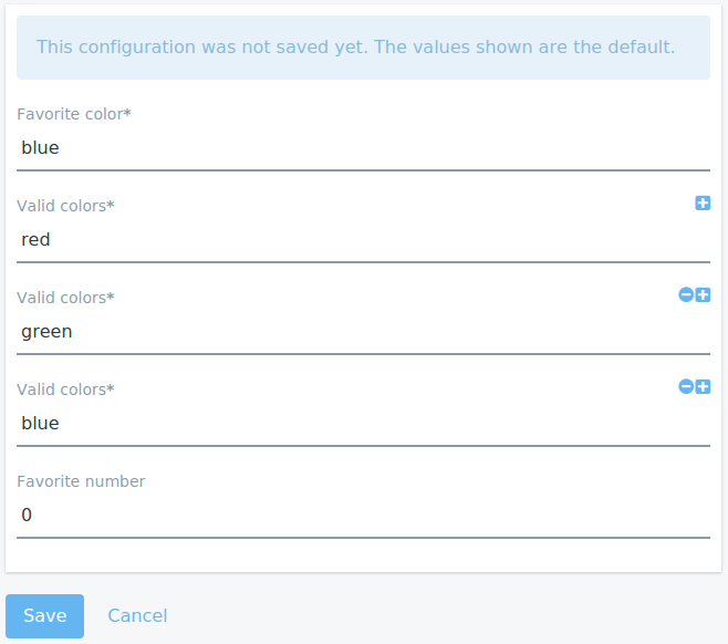 Figure 1: Navigate to the Control Panel and then click on Configuration → System Settings. Then click on Other, find the Example configuration link, and click on it.