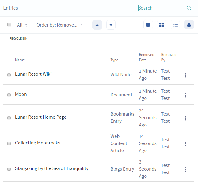 Figure 1.7: The Recycle Bin can hold any kind of content.