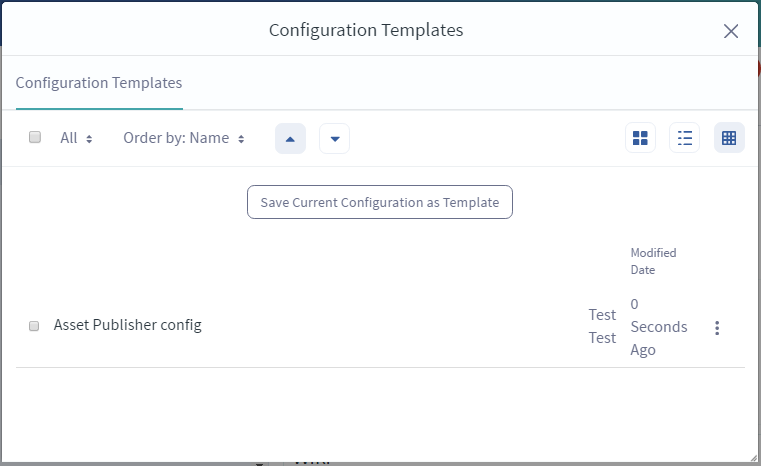 Figure 1: Create a configuration template to save your apps configuration settings.