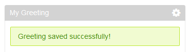 Figure 1: Giving feedback on a users success is easy using the liferay-ui:success tag and the SessionMessage helper class.