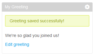 Figure 2: The liferay-ui:success tag provides the means to confirm the success of portlet actions.