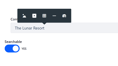 Figure 2: The Updated Add toolbar lets you add pictures from a camera directly to the editor.