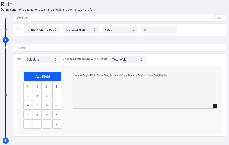 Figure 1: Build calculate actions with a handy calculator.
