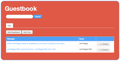 Figure 2: The Guestbook portlets styles now complement the theme.