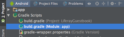 図1：アプリモジュールの build.gradle ファイル。