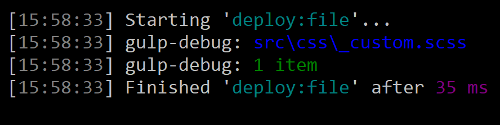 Figure 2: The watch task notifies you that the changes are deployed.