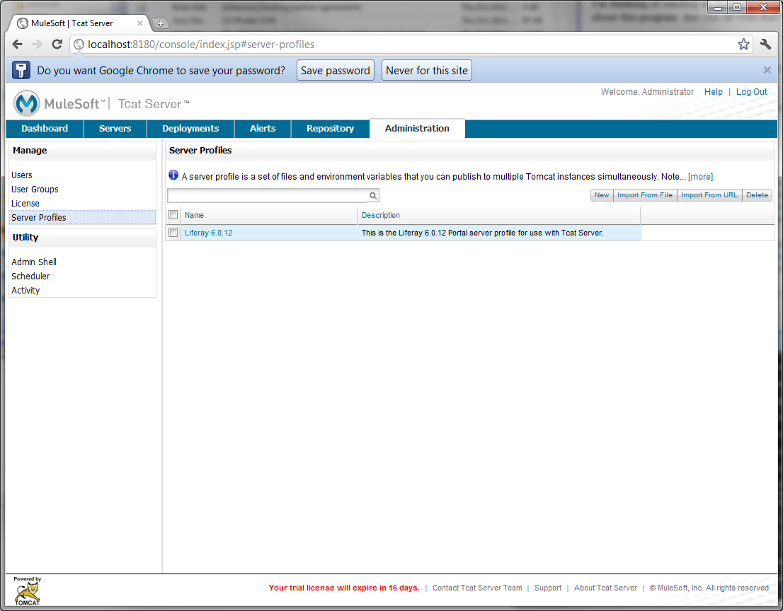 Figure 14.30: Viewing server profiles