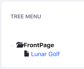 Figure 2: The Tree Menu widget displays a wiki nodes hierarchy to the configured depth.